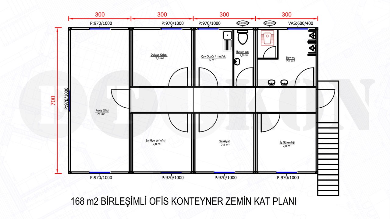 ETK-168 m² Ofis Konteyneri